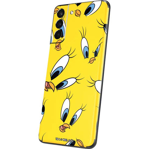 Looney Tunes Tweety Bird Super Sized Pattern Galaxy S21 Plus 5G Skin